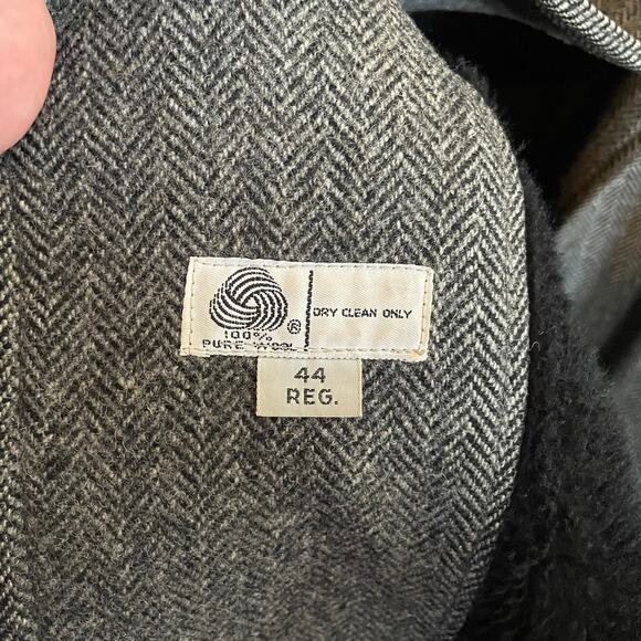 VTG London Fog 100% Pure Wool Men's Coat SZ 44 REG Faux Fur Collar Business EUC - Picture 2 of 8